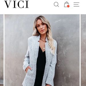 VICI TAYSHIA POCKETED COAT - HEATHER GREY NWOT